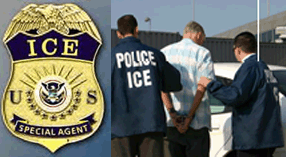 ICE agents making arrest